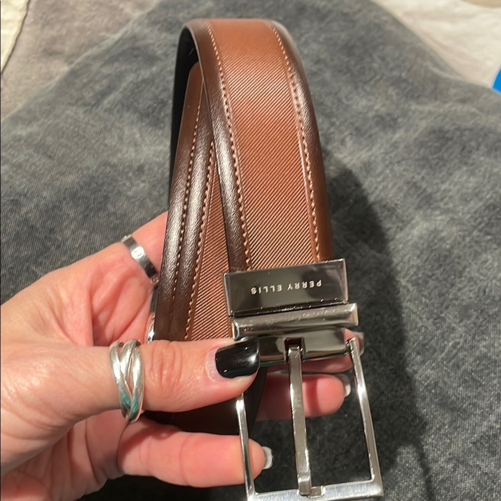 Perry Ellis Brown Belt Bag with Reversible Design